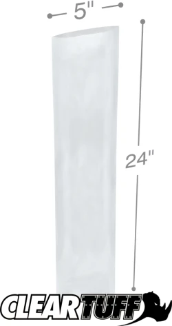 5" x 24" 2 Mil Flat Poly Bags
