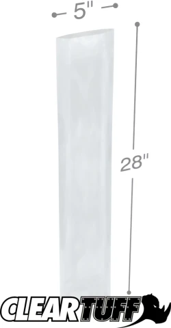 5" x 28" 2 Mil Flat Poly Bags