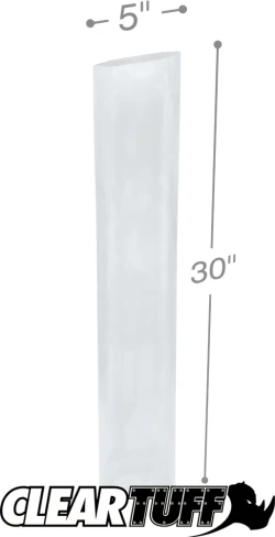 5" x 30" 2 Mil Flat Poly Bags