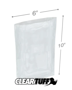 6" x 10" 1.25 Mil Flat Poly Bags