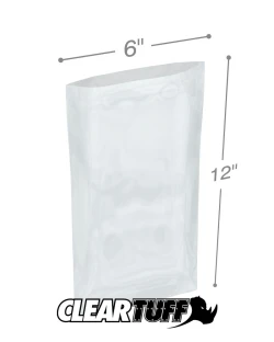 6" x 12" 1.5 Mil Flat Poly Bags