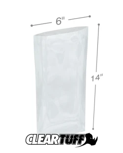 6" x 14" 3 Mil Flat Poly Bags