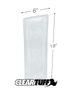 6" x 18" 1.5 Mil Flat Poly Bags