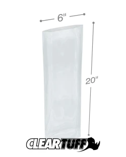 6" x 20" 4 Mil Flat Poly Bags
