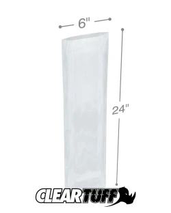 6" x 24" 2 Mil Flat Poly Bags