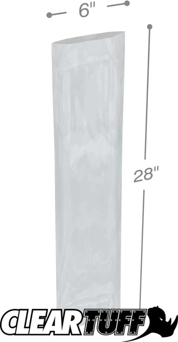 Clear 6 x 28 3 mil Poly Bags