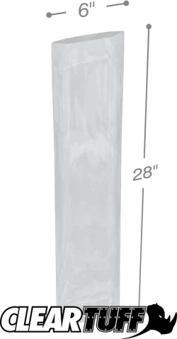 6" x 28" 3 Mil Flat Poly Bags