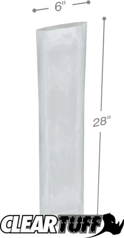6" x 28" 6 Mil Flat Poly Bags