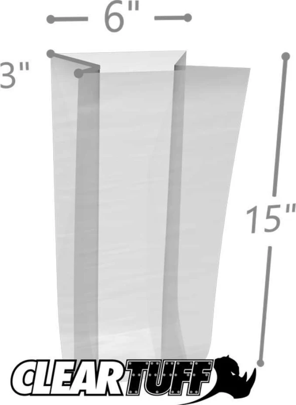 6 x 3 x 15 Gusseted Poly Bags 3 Mil