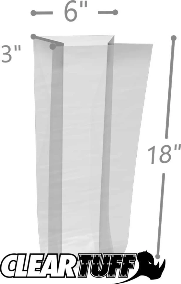 6 x 3 x 18 .002 Plastic Gusseted Bags