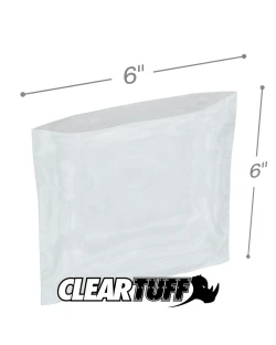 6" x 6" 3 Mil Flat Poly Bags