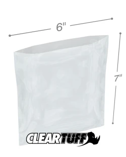 6" x 7" 4 Mil Flat Poly Bags