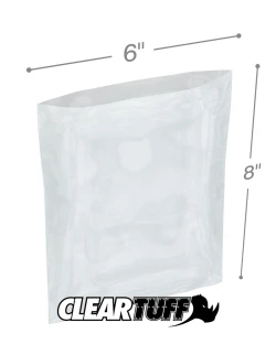 6" x 8" 1.25 Mil Flat Poly Bags