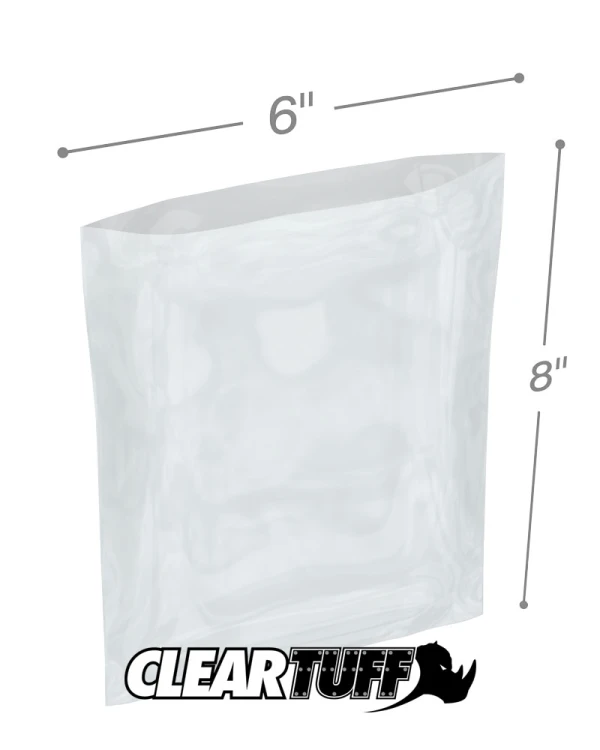 4 Mil 6 x 8 Flat Poly Bags