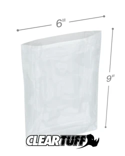 6" x 9" 3 Mil Flat Poly Bags