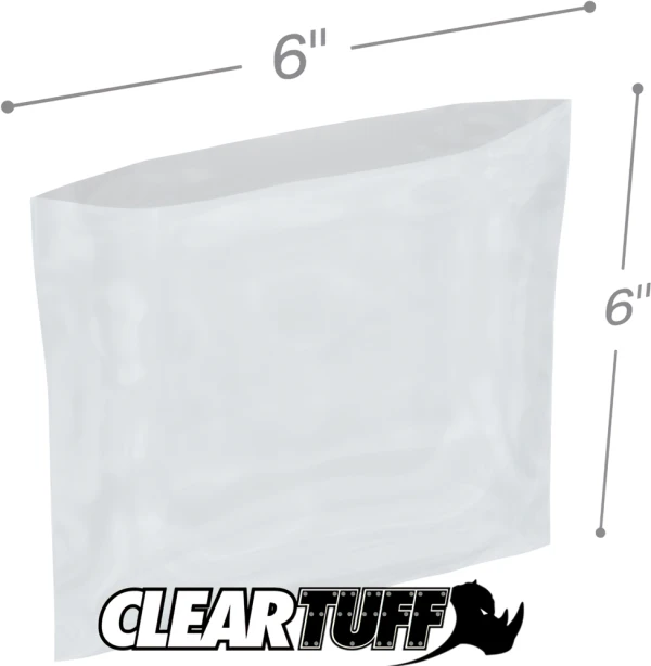 2 Mil 6 x 6 Poly Bags