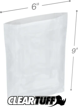 6" x 9" 2 Mil Flat Poly Bags