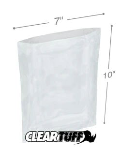 7" x 10" 2 Mil Flat Poly Bags