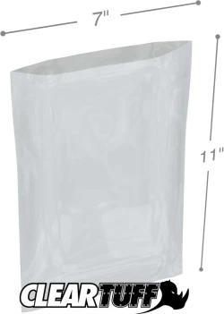 7" x 11" 2 Mil Flat Poly Bags