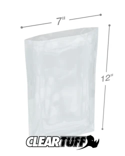 7" x 12" 1.5 Mil Flat Poly Bags