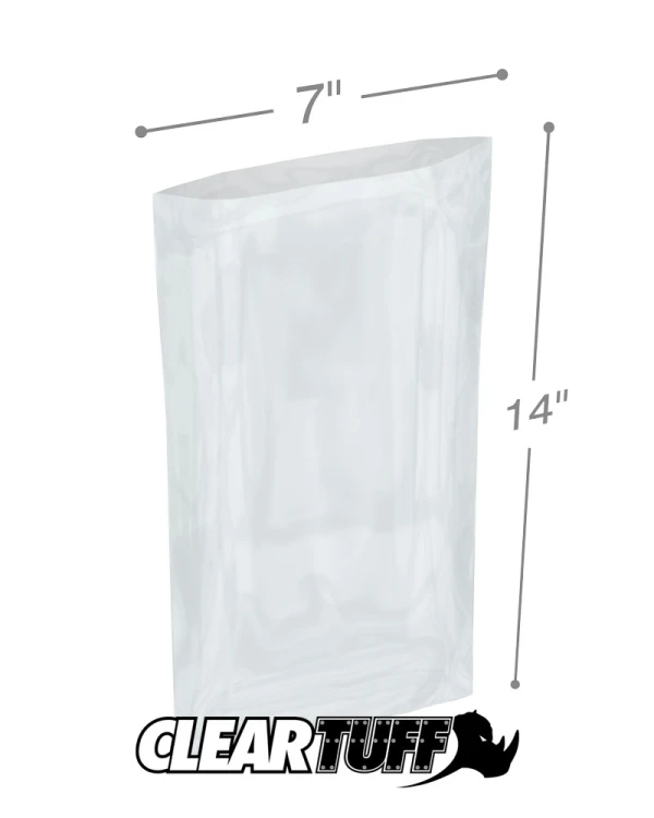 Clear 7 x 14 4 mil Poly Bags