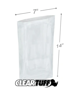7" x 14" 4 Mil Flat Poly Bags