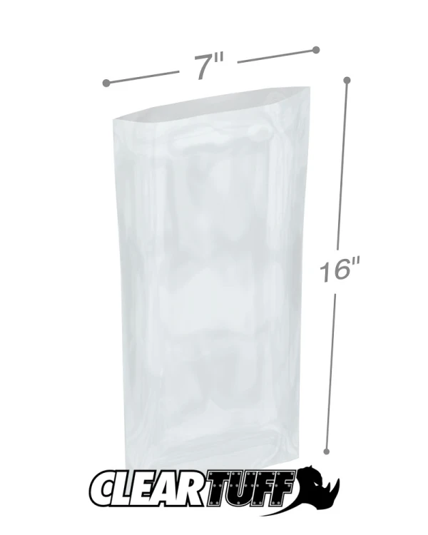 Clear 7 x 16 3 mil Poly Bags
