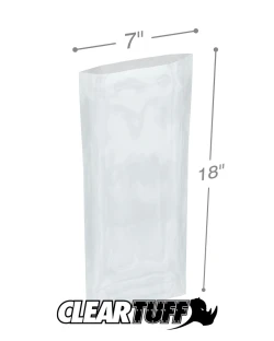 7" x 18" 1.5 Mil Flat Poly Bags