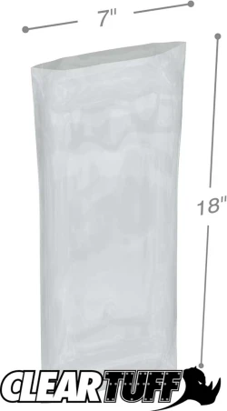 7" x 18" 4 Mil Flat Poly Bags