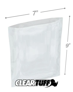 7" x 9" 1 Mil Flat Poly Bags