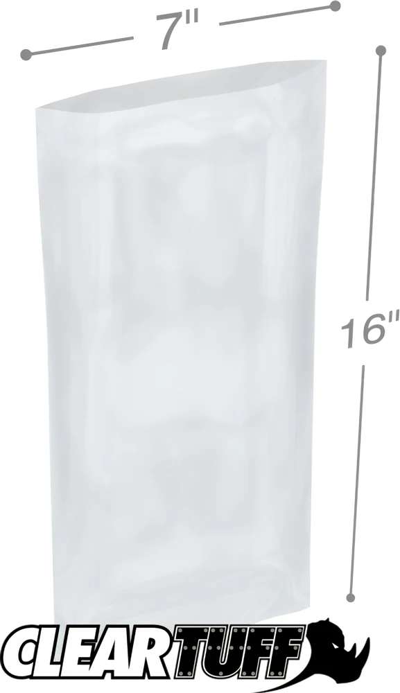 Clear 7 x 16 2 mil Poly Bags