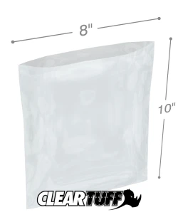 8" x 10" 6 Mil Flat Poly Bags