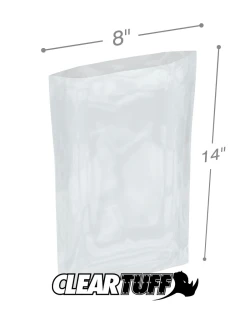 8" x 14" 1.25 Mil Flat Poly Bags