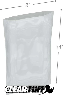 8" x 14" 6 Mil Flat Poly Bags