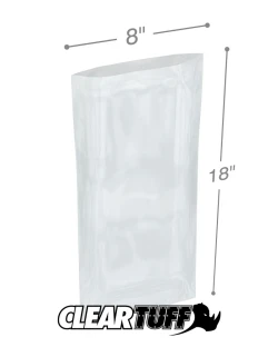8" x 18" 3 Mil Flat Poly Bags