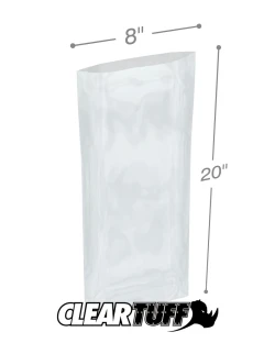 8" x 20" 1 Mil Flat Poly Bags