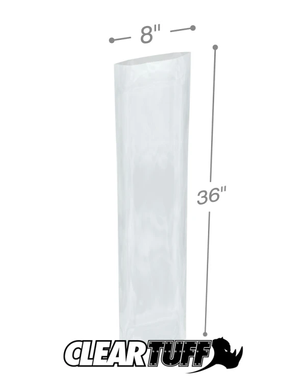 Clear 8 x 36 1.5 mil Poly Bags