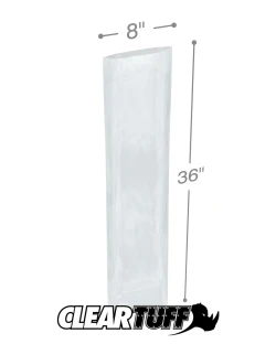 8" x 36" 1.5 Mil Flat Poly Bags
