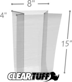 8" x 4" x 15" 1 Mil Gusseted Poly Bags