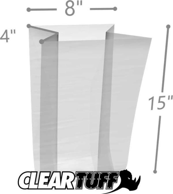 8 x 4 x 15 Gusseted Poly Bags 1.5 Mil
