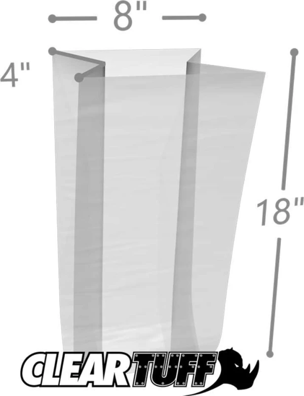 8 x 4 x 18 Gusseted Poly Bags 1.5 Mil