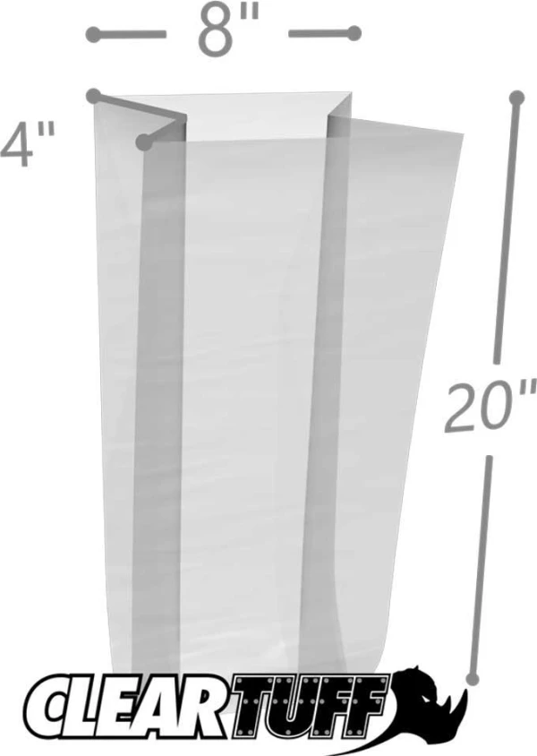 8 x 4 x 20 Gusseted Poly Bags 2 Mil