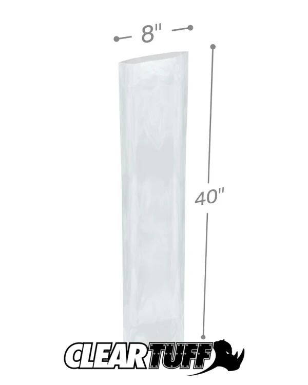 Clear 8 x 40 1.5 mil Poly Bags