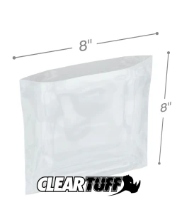 8" x 8" 4 Mil Flat Poly Bags