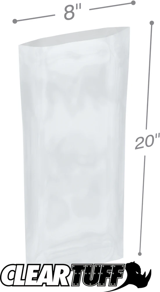 Clear 8 x 20 2 mil Poly Bags