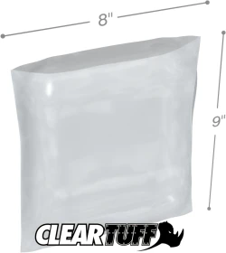 8" x 9" 2 Mil Flat Poly Bags