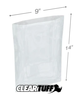 9" x 14" 1 Mil Flat Poly Bags