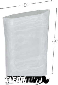 9" x 15" 3 Mil Flat Poly Bags