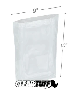 9" x 15" 4 Mil Flat Poly Bags