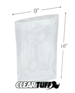 9" x 16" 6 Mil Flat Poly Bags